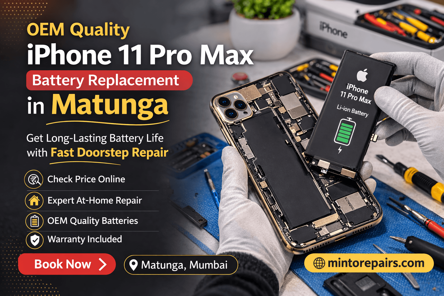 OEM Quality iPhone 11 Pro Max Battery Replacement Matunga